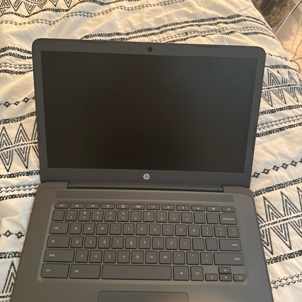 HP Gray Laptop with Slim Design and QWERTY Keyboard